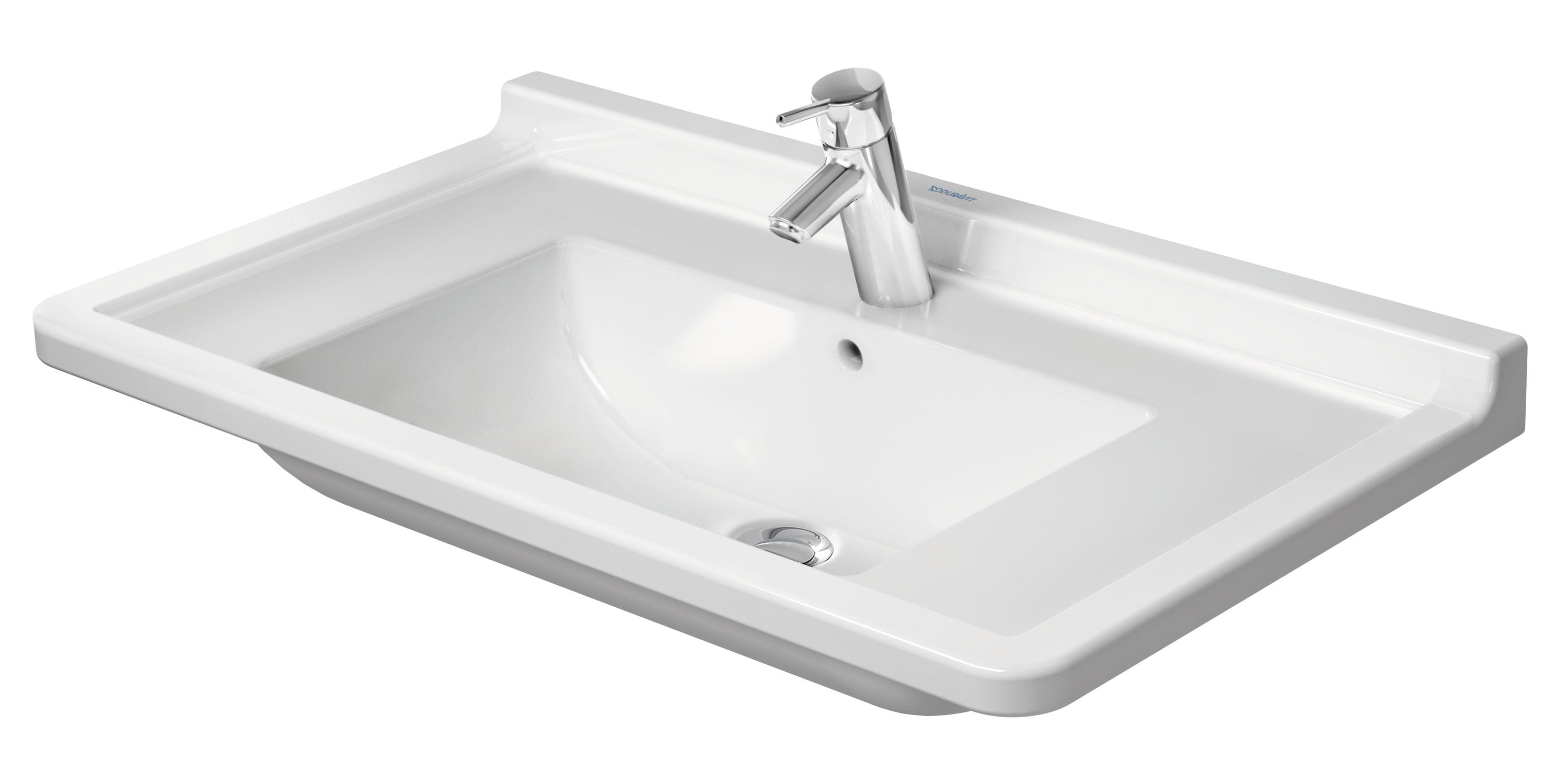 DURAVIT STARCK 3 umývadlo 85 cm, s otvorom pre batériu a prepadom, WonderGliss