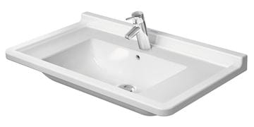 DURAVIT STARCK 3 umývadlo 85 cm, s otvorom pre batériu a prepadom, WonderGliss