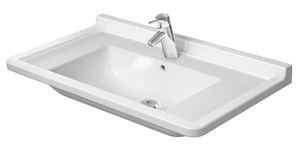 DURAVIT STARCK 3 umývadlo 85 cm, s otvorom pre batériu a prepadom, WonderGliss