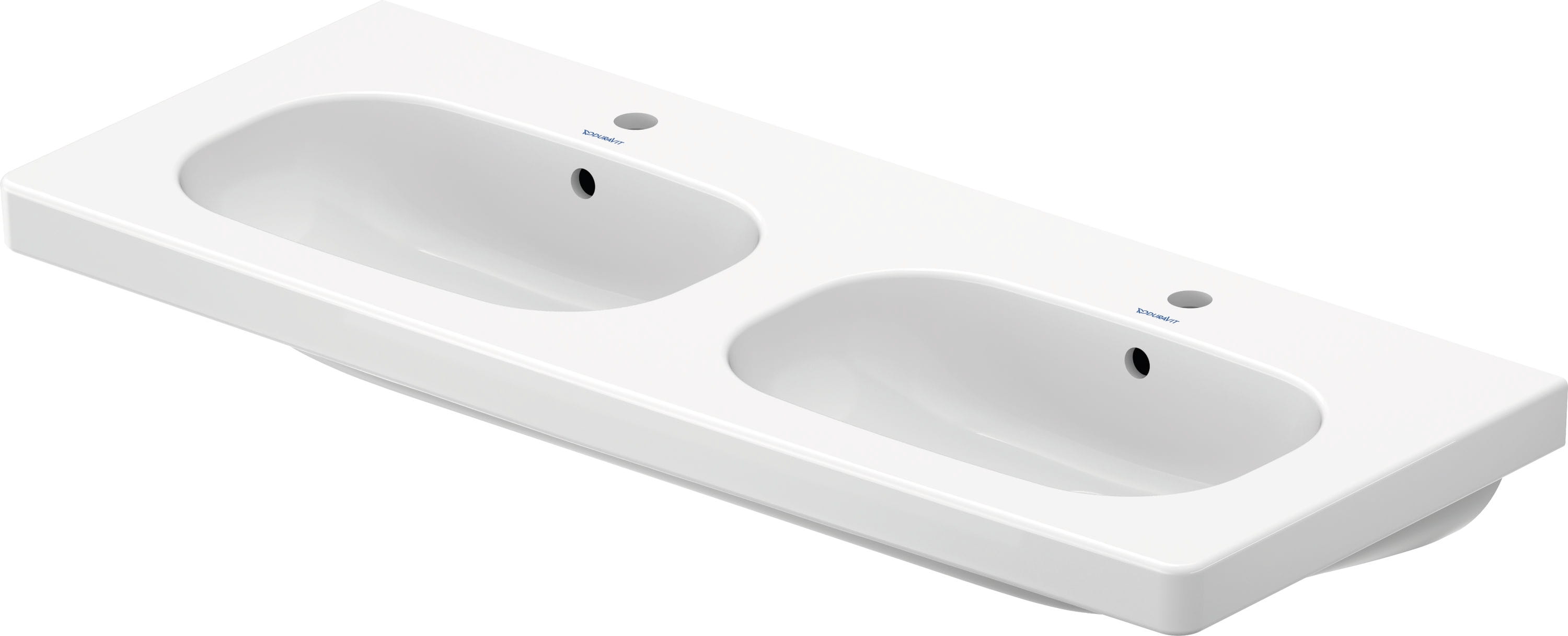 DURAVIT D-CODE dvojumývadlo 120 cm, s 2 otvormi pre batérie a prepadom