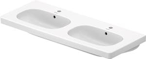 DURAVIT D-CODE dvojumývadlo 120 cm, s 2 otvormi pre batérie a prepadom