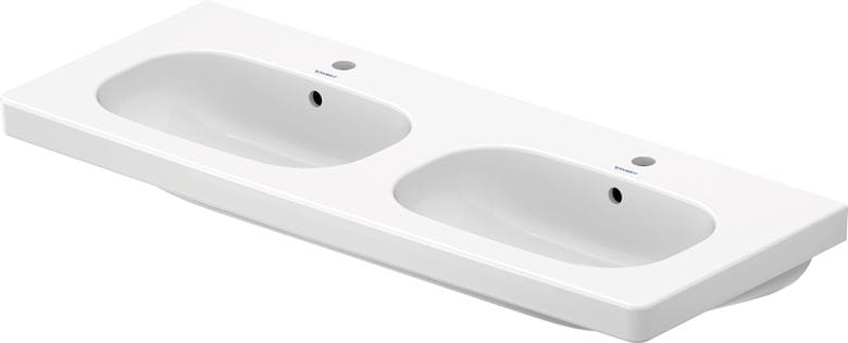 DURAVIT D-CODE dvojumývadlo 120 cm, s 2 otvormi pre batérie a prepadom 03481200002 Obrázek - Hlavní obrázek