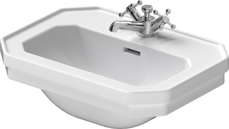 DURAVIT 1930 umývadielko 50 cm, s otvorom pre batériu a prepadom, WonderGliss 07855000001 Obrázek - fotka