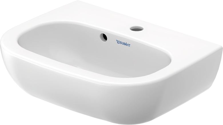 DURAVIT D-CODE umývadielko 45 cm, s otvorom pre batériu a prepadom 07054500002 Obrázek - Hlavní obrázek