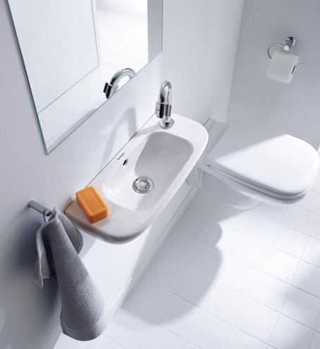 DURAVIT D-CODE umývadielko 50 cm, s otvorom pre batériu vľavo a prepadom 07065000092 Obrázek - fotka