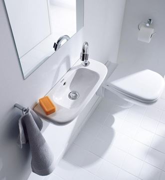 DURAVIT D-CODE umývadielko 50 cm, s otvorom pre batériu vľavo a prepadom 07065000092 Obrázek - fotka