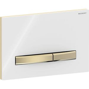 GEBERIT SIGMA 50 ovládacie tlačidlo pre dve splachovania, zinok/plast, mosadz/biela
