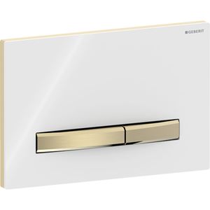 GEBERIT SIGMA 50 ovládacie tlačidlo pre dve splachovania, zinok/plast, mosadz/biela