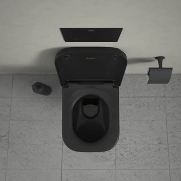 DURAVIT HAPPY D.2 závesné WC, Rimless splachovanie, anthracite matt 2222098900 Obrázek - fotka