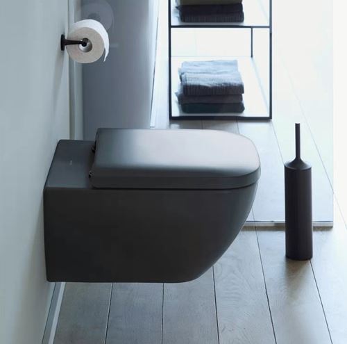 DURAVIT HAPPY D.2 závesné WC, Rimless splachovanie, anthracite matt 2222098900 Obrázek - fotka
