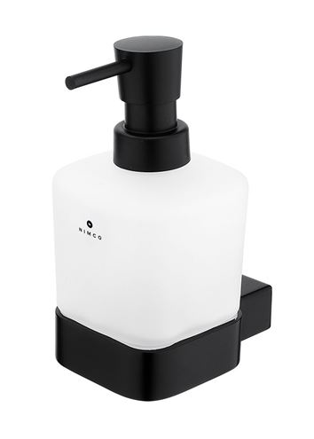 NIMCO KIBO dávkovač tekutého mydla 300 ml, nástenný, sklo, matná čierna KI-14031C-T-90 Obrázek - Hlavní obrázek