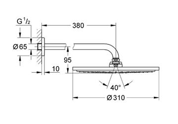 GROHE RAINSHOWER COSMOPOLITAN 310 horná sprcha pr. 310 mm, s ramenom, Water Saving, brúsený cool sunrise 26066GN0 Obrázek - fotka