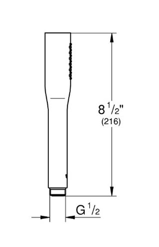 GROHE EUPHORIA COSMOPOLITAN STICK ručná sprcha 216 mm, Water Saving, phantom black 22126KF0 Technický nákres