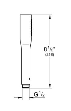 GROHE EUPHORIA COSMOPOLITAN STICK ručná sprcha 216 mm, Water Saving, phantom black 22126KF0 Technický nákres