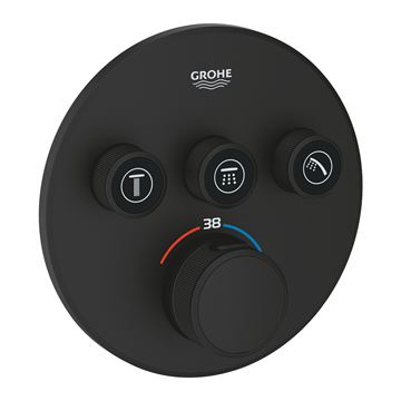 GROHE GROHTHERM SMARTCONTROL podomietková termostatická batéria, pre 3 spotrebiče, Water Saving, phantom black