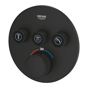 GROHE GROHTHERM SMARTCONTROL podomietková termostatická batéria, pre 3 spotrebiče, Water Saving, phantom black 29508KF0 Obrázek - fotka