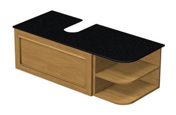 INTEDOOR CHICAGO skrinka pod umývadlo 111,5x50x36,2 cm, 1 zásuvka, 2 police, čierna/svetlo hnedá
