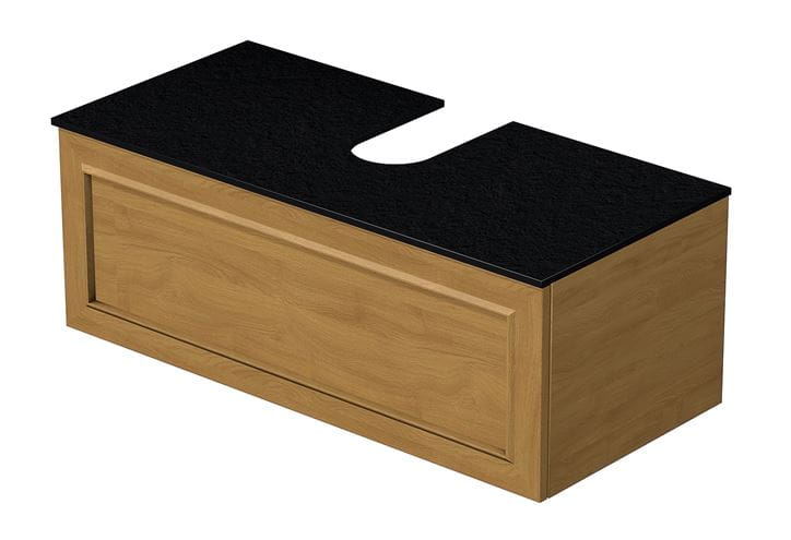 INTEDOOR CHICAGO skrinka pod umývadlo 99x50x36, 2 cm, 1 zásuvka, čierna/svetlo hnedá PTCHIC11001Z231 Obrázek - Hlavní obrázek