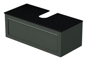 INTEDOOR CHICAGO skrinka pod umývadlo 99x50x36,2 cm, 1 zásuvka, čierna/zelená