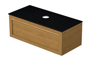 INTEDOOR CHICAGO skrinka pod umývadlo 99x50x36,2 cm, 1 zásuvka, čierna/svetlo hnedá