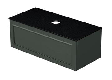 INTEDOOR CHICAGO skrinka pod umývadlo 99x50x36,2 cm, 1 zásuvka, zelená/tmavo hnedá