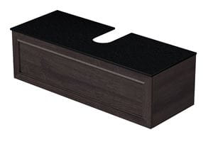 INTEDOOR CHICAGO skrinka pod umývadlo 119x50x36,2 cm, 1 zásuvka, čierna/tmavo hnedá