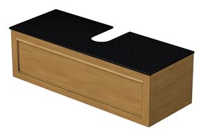 INTEDOOR CHICAGO skrinka pod umývadlo 119x50x36,2 cm, 1 zásuvka, čierna/svetlo hnedá