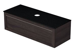 INTEDOOR CHICAGO skrinka pod umývadlo 119x50x36,2 cm, 1 zásuvka, čierna/tmavo hnedá