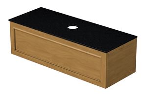 INTEDOOR CHICAGO skrinka pod umývadlo 119x50x36,2 cm, 1 zásuvka, čierna/svetlo hnedá