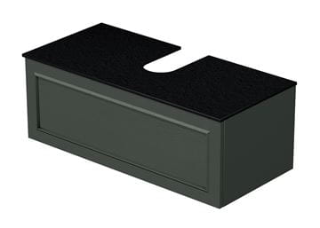 INTEDOOR CHICAGO skrinka pod umývadlo 79x50x36,2 cm, 1 zásuvka, čierna/zelená