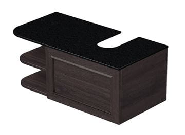 INTEDOOR CHICAGO skrinka pod umývadlo 91,5x50x36,2 cm, 1 zásuvka, 2 police, čierna/tmavo hnedá