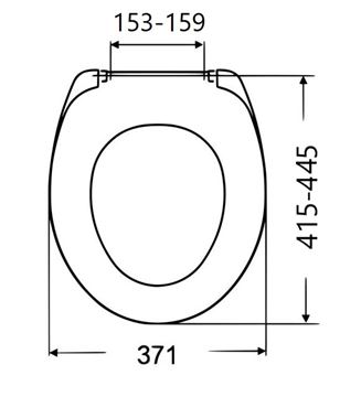 CONCEPT 300 WC sedadlo, SoftClose CONCEPT 300 PU Technický nákres