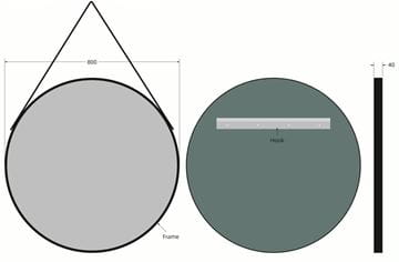 EASY PLUS zrkadlo 80 cm EA-FM30-BM-800 Technický nákres