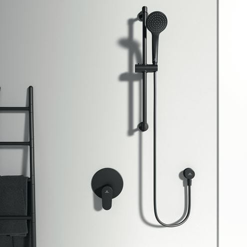 IDEAL STANDARD CERAFINE O sprchová podomíková batéria, s telesom, hodvábna čierna A7192XG Obrázek - fotka