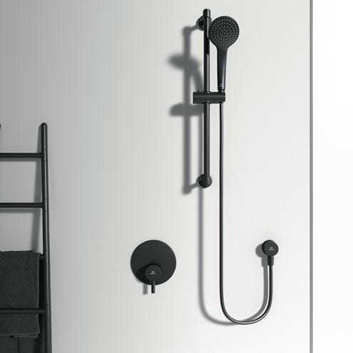 IDEAL STANDARD CERAFINE O sprchová podomíková batéria, s telesom, hodvábna čierna A6940XG Obrázek - fotka