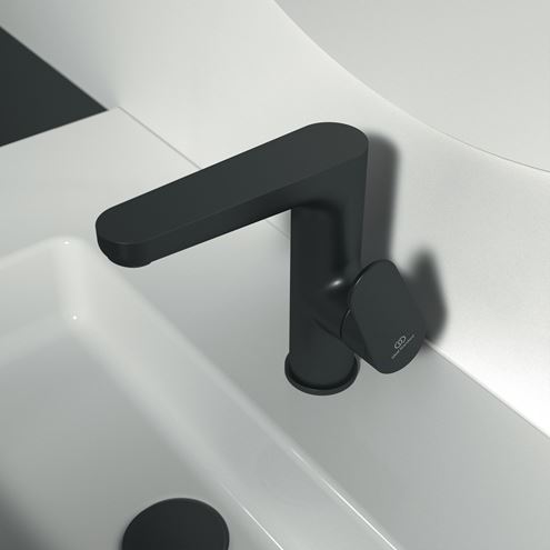 IDEAL STANDARD CERAFINE O umývadlová stojanková batéria, s odtokovou súpravou, hodvábna čierna BC703XG Obrázek - fotka