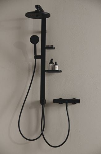 IDEAL STANDARD ALU+ horná sprcha pr. 260 mm, 2 prúdy, matná čierna BD581XG Obrázek - fotka