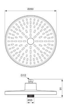 IDEAL STANDARD ALU+ horná sprcha pr. 260 mm, 2 prúdy, matná čierna BD581XG Obrázek - fotka