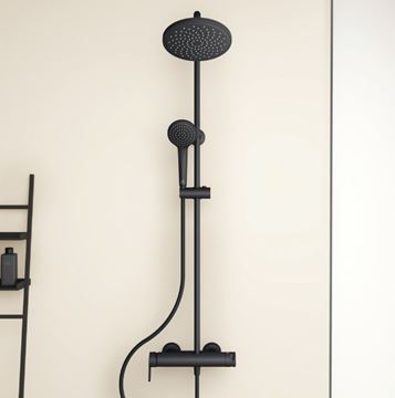 IDEAL STANDARD CERAFINE O sprchový set s batériou, horná sprcha, ručná sprcha, tyč, hadica, matná čierna BC750XG Obrázek - fotka