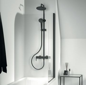 IDEAL STANDARD CERAFINE O sprchový set s batériou, horná sprcha, ručná sprcha, tyč, hadica, matná čierna BC750XG Obrázek - fotka