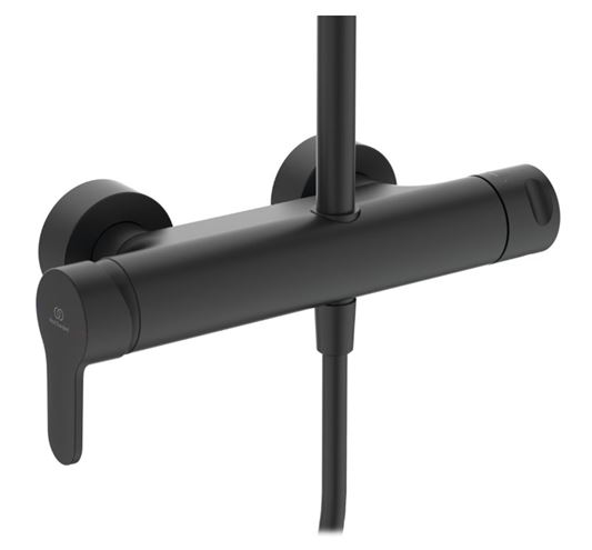 IDEAL STANDARD CERAFINE O sprchový set s batériou, horná sprcha, ručná sprcha, tyč, hadica, matná čierna BC750XG Obrázek - fotka