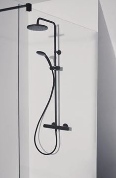 IDEAL STANDARD CERATHERM sprchový set s termostatickou batériou, horná sprcha, ručná sprcha, tyč, hadica, matná čierna A7545XG Obrázek - fotka