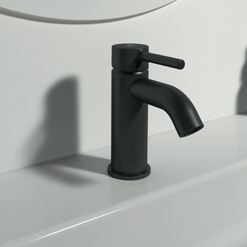 IDEAL STANDARD CERALINE umývadlová stojanková batéria, s odtokovou súpravou, hodvábna čierna BC822XG Obrázek - fotka