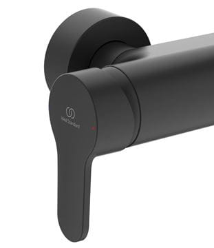 IDEAL STANDARD CERAFINE O vaňová nástenná batéria, s hornou a ručnou sprchou, matná čierna BC749XG Obrázek - fotka