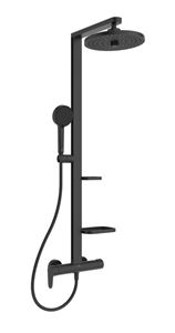 IDEAL STANDARD CERAFLOW ALU+ sprchový set s batériou, horná sprcha, ručná sprcha s 2 prúdmi, tyč, hadica, matná čierna