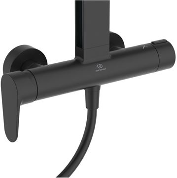 IDEAL STANDARD CERAFLOW ALU+ sprchový set s batériou, horná sprcha, ručná sprcha s 2 prúdmi, tyč, hadica, matná čierna BD584XG Obrázek - fotka