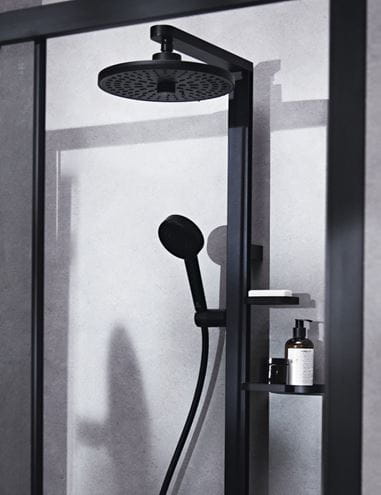 IDEAL STANDARD CERATHERM ALU+ sprchový set s termostatickou batériou, horná sprcha, ručná sprcha s 2 prúdmi, tyč, hadica, matná čierna BD583XG Obrázek - fotka