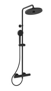 IDEAL STANDARD CERATHERM T25+ sprchový set s termostatickou batériou, horná sprcha, ručná sprcha s 2 prúdmi, tyč, hadica, matná čierna