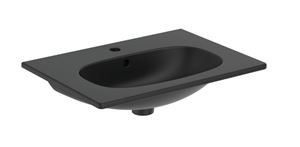 IDEAL STANDARD TESI umývadlo 62,5 cm, s otvorom pre batériu a prepadom, čierna