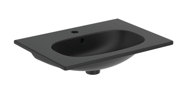 IDEAL STANDARD TESI umývadlo 62,5 cm, s otvorom pre batériu a prepadom, čierna T3510V3 Obrázek - Hlavní obrázek